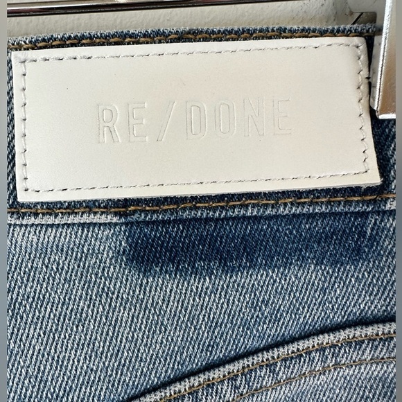 RE/Done 90’s High Rise Ankle Crop Distressed Jeans in Worn Bright Blue - Picture 13 of 14